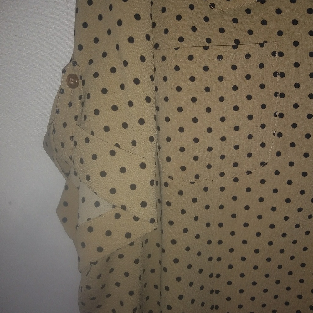 Joanna Goldenrod Black Polkadot Top 3X Plus - Picture 2 of 5